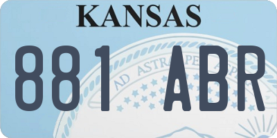 KS license plate 881ABR