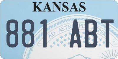 KS license plate 881ABT