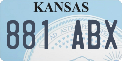 KS license plate 881ABX
