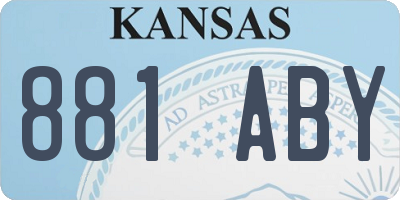 KS license plate 881ABY