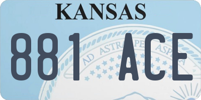 KS license plate 881ACE