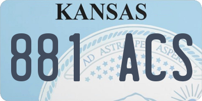 KS license plate 881ACS