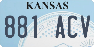 KS license plate 881ACV