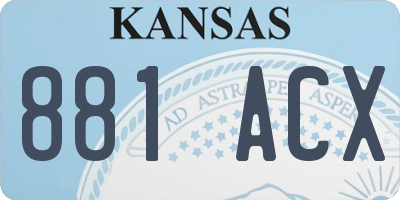KS license plate 881ACX
