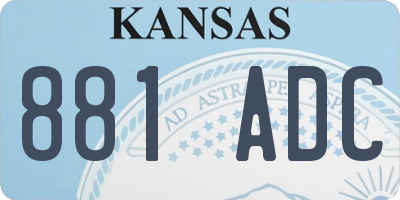 KS license plate 881ADC