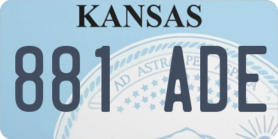 KS license plate 881ADE
