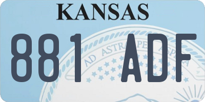 KS license plate 881ADF