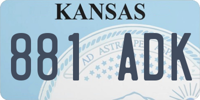 KS license plate 881ADK