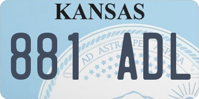 KS license plate 881ADL