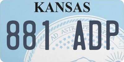 KS license plate 881ADP
