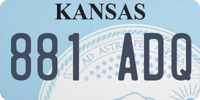 KS license plate 881ADQ