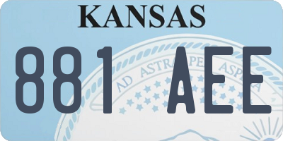 KS license plate 881AEE