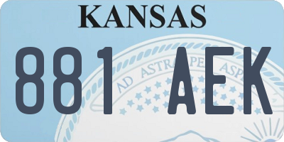 KS license plate 881AEK