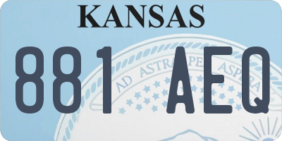 KS license plate 881AEQ