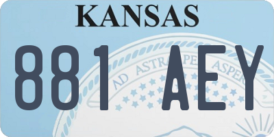 KS license plate 881AEY