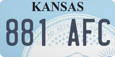 KS license plate 881AFC