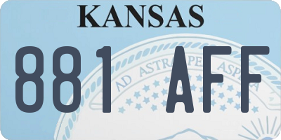KS license plate 881AFF