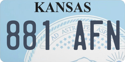 KS license plate 881AFN
