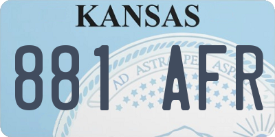 KS license plate 881AFR
