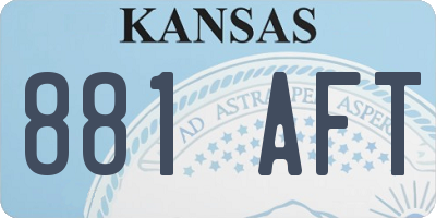 KS license plate 881AFT