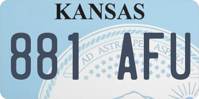 KS license plate 881AFU