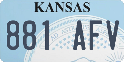 KS license plate 881AFV