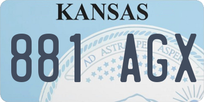 KS license plate 881AGX