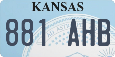 KS license plate 881AHB
