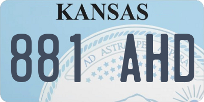 KS license plate 881AHD