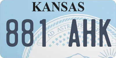 KS license plate 881AHK