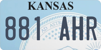 KS license plate 881AHR