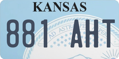 KS license plate 881AHT