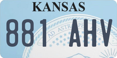 KS license plate 881AHV