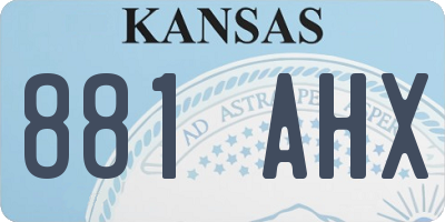 KS license plate 881AHX