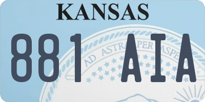 KS license plate 881AIA
