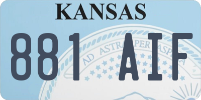 KS license plate 881AIF