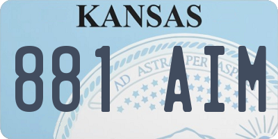 KS license plate 881AIM