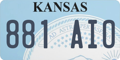 KS license plate 881AIO