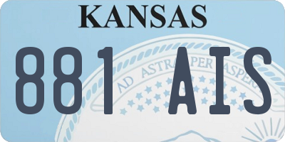 KS license plate 881AIS