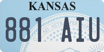 KS license plate 881AIU