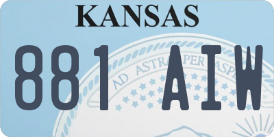 KS license plate 881AIW