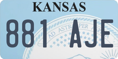 KS license plate 881AJE