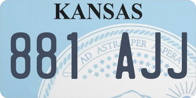 KS license plate 881AJJ