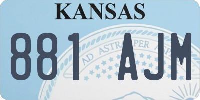 KS license plate 881AJM