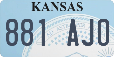 KS license plate 881AJO