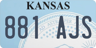 KS license plate 881AJS