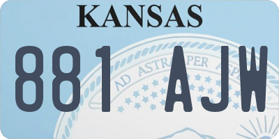 KS license plate 881AJW