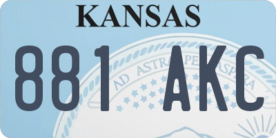 KS license plate 881AKC