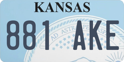 KS license plate 881AKE