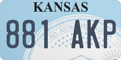 KS license plate 881AKP